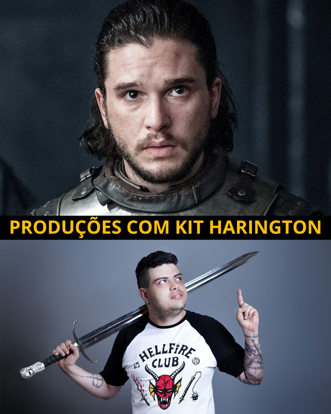Photo shared by Carlos César Carvalho | KHAL on May 17, 2026 tagging @gotbr, and @u42oficial. May be an image of poster, costume and text.